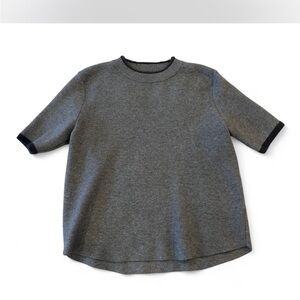 Zara Gray Short Sleeve Tee with Black Accents